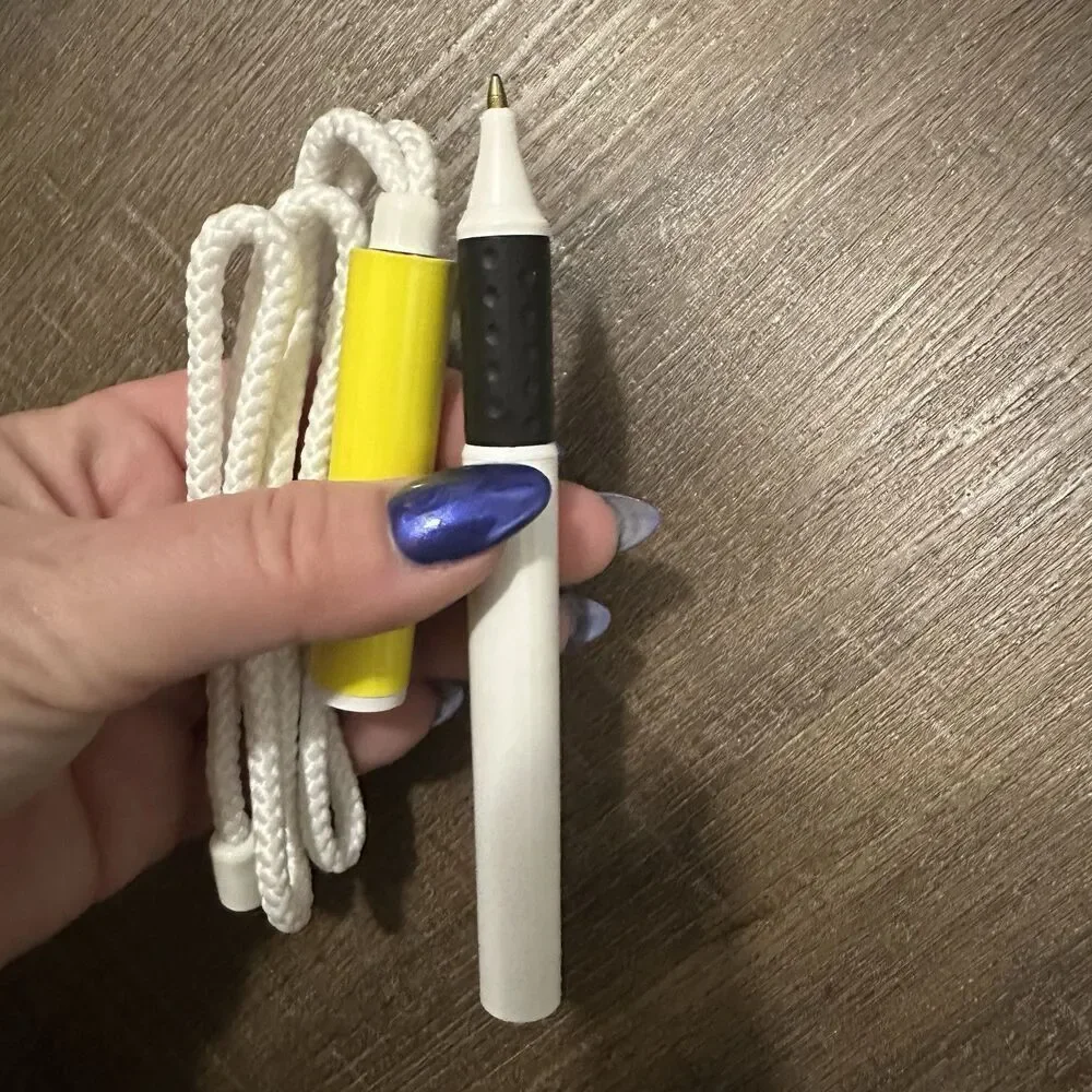 Vintage GE Healthcare Ink Pen Lanyard Yellow White Necklace‎ Medical